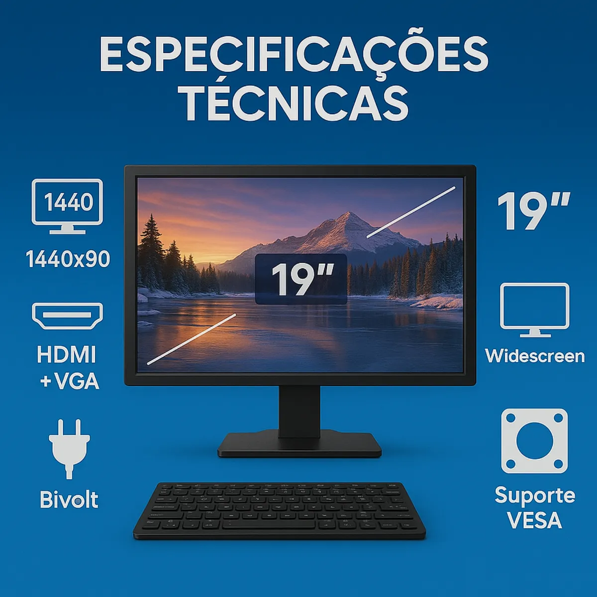 PC Computador Completo Intel i5 16GB SSD 480GB Monitor 19 MRP Informática